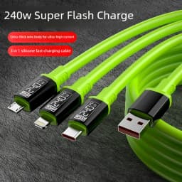 3 in 1 240W Fast Charging Cable Suitable For Micro USB Type C Charging Cable Multiple USB Ports Suitable For iPhone Huawei