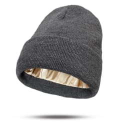 Women's Hats for Autumn&Winter-Comfortable Stylish Versatile Warm-Keeping Hairstyle-Protecting Knitted Satin Woolen Hats