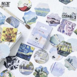 46pcs Dusk Landscape Decorative Stickers for Scrapbooking DIY Journaling Stationery Album Labeling Ins Inspired Stick-Ons
