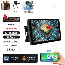 Android 15 Car Radio For Jeep Wrangler 3 JK 2007 - 2018 Head Unit Wireless Carplay Auto GPS QLED DVD Multimedia Navigation BT