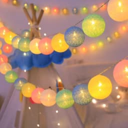 Battery Powered 4cm Cotton Ball Lighting String Wedding Party Birthday Proposal Home Staircase Room Decoration Accessories