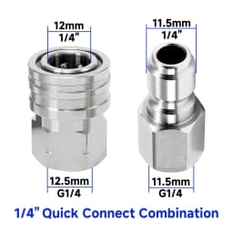Pressure Washer Coupler 1/4 Inch Stainless Steel Quick Connect Fittings Male Female Accessories With Internal External Thread