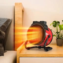 Portable Electric Space Heater with Overheat and Tip-Over Protection 2000W Adjustable Thermostat 2 Heat Settings + Fan Mode for