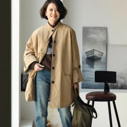 F92220 Artistic Casual Stand-Up Collar Oversize Adjustable Wide-Sleeve Cotton Jacket Coat for Women Winter