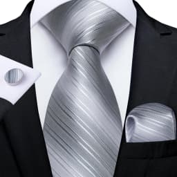 New Formal Ties Classic Blue Striped Necktie Handkerchief Cufflinks Gift For Men Wedding Tie Cravate Gravatas