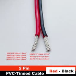 2-pin red and black PVC or silicone extension cable 28awg 26awg 24awg 22awg 20awg 18awg 16awg Tinned copper domestic wire