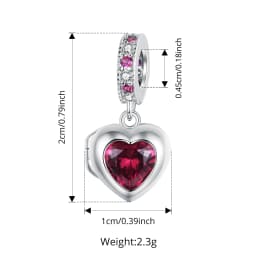 WOSTU Copper Heart Charm Rose Four-leaf Pendant Plated White Gold Fit 0.45cm Bracelet Original For Women  Fashion Jewelry Gift