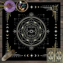 1PC Moonlight Flower Tarot Card Table Cloth, Altar Card Mat, Witchcraft Astrology Supplies Decorative Card Mat