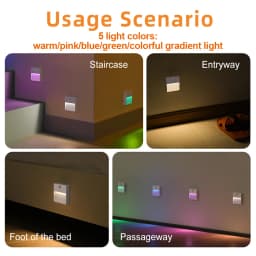 1 Pcs Motion Sensor Night Light RGB Color-Changing Lamp Indoor Decoration LED Illumination for Corridors and Bedroom Lighting