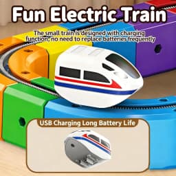 51PCS Magical Track Train USB Rechargeable 3D Building Tracks Cube Rails STEM Educational Toys Christmas Birthday Gift