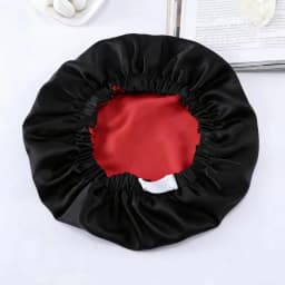 Birdtree 16MM 100% Real Silk Bonnet, Women Double Layer Sleeping Night Cap, Pure Hair Wrap Elastic Headwrap A34324M