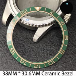 Sloping 38mm * 30.6mm Ceramic/Aluminum Bezel GMT and Diving Watch Insert Fits for 40mm Men's Watch Case Bezel Replacement Insert