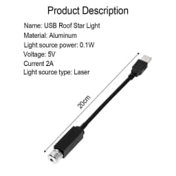LED Car Roof Star Atmosphere Lights Projector Light Interior Ambient Atmosphere Galaxy Lamp Decoration Light USB Plug