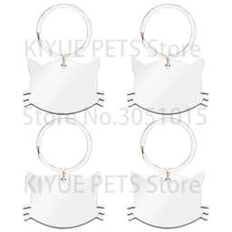 10Pcs Customizable Cute Pet Stainless Steel Tag Key Ring Pendant Charm Anti-Lost Collar Accessories