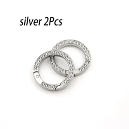 Spring O-Ring Buckle Clips, Alloy Trigger Spring Snap Hook Glossy Rhinestone Key Ring, Creative DIY Keychain Accessories