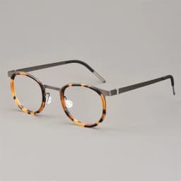 Denmark Ultralight Retro Round Glasses Frame Men Women 9704 Fashion Screwless Eyeglasses Titanium Acetate Oculos Classic Design