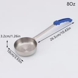 Stainless Steel Sauce Spoon With Long Rubber Handle Anti-Hot Pizza Spread Ladle Measuring Soup Spoon Kitchen Cooking Tableware