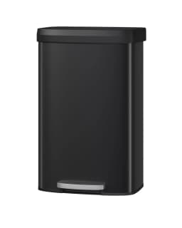 13 Gal / 50L Stainless Steel Step Trash Can – Soft Close Plastic Lid, Liner Rim, Rear Handle, Rustproof Kitchen Garbage Bin, Silver