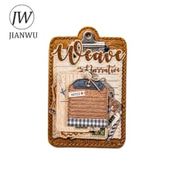 JIANWU Vintage Weave Label Relief Landscape Material Collage Scrapbooking Sticker Creative DIY Journal Stationery