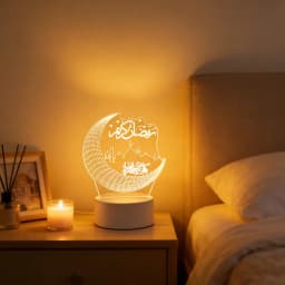 Eid Mubarak USB Operated 3D LED Night Light 2026 Eid Party Holiday Decoration Table Ornament Muslim Ramadan Decoration for Home