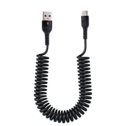 Spiral Stretchable USB C Data Cable 5A Fast Charging Cord for Xiaomi Samsung Huawei Type C Scalable Spring Coiled Charge Wire