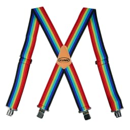 KUNN Men Suspender Tape Measure Pattern Suspender Fully Strength Elastic with Heavy Duty Clip Ruler Suspenders