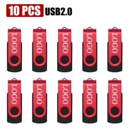 10pcs/lot USB 2.0 USB Flash Drive Flash Memory Card 32GB Pendrive 64GB Usb Stick 4GB 8GB 16GB Memory Stick U Disk Free Logo