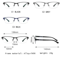 3PCS Blue Light Blocking Reading Glasses Men Half-frame Glasses Business Male Eyeglasses For Old People Glasses With Grade +100