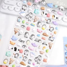 3 pcs/6 pcs Kawaii Mini Animals Cartoon 3D Puffy Stickers Scrapbooking DIY Journal Stationery Sticker Cute Deco School Supplies