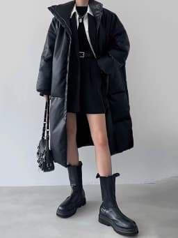 Winter Long Pu Leather Down Jacket Female Black Thick Warm Cotton Parka Outwears Women White Duck Down Knee Length Down Jackets