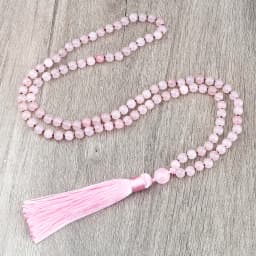 108 Mala Beaded Tassel Necklace Tiger Eyes Turquesa Meditation Yoga Jewelry Women Malachite Bohemian Ethnic Amazonite Necklace