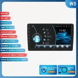 Hizpo CarPlay Android 14 Auto Radio for For Audi A4 B6 B7 S4 RS4 1999-2008 Seat Exeo 4G Car Multimedia GPS 2din Autoradio System