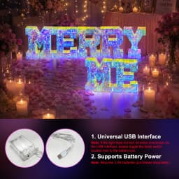 Multicolor Letters LED Night Light Numbers Dual‑Power Light‑Up Battery USB Operated Portable Indoor Decor for Party Wedding Home