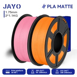 JAYO 2 Rolls 3D PLA Matte Printer Filament 1.75mm Neatly Wound PLA Filament with Matte Finish Print with 99% FDM 3D Printer