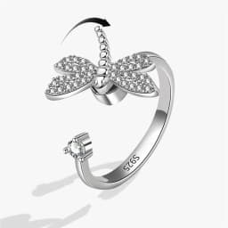 2026 Fashion Beads Anxiety Ring Fidget Spinner Rings Korea Crystal Butterfly Flower Star Moon Ring Anti Stress Jewelry Gift