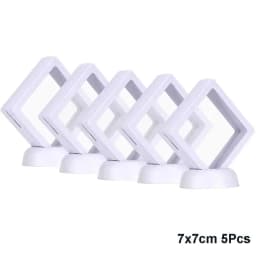 5Pcs 3D Floating Frame Jewelry Display Stand Shadow Box Ring Pendant Holder Stone Presentation Case Gift Box