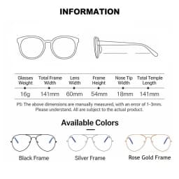 Pilot Anti Blue Light Reading Glasses Men Women Retro Finished Prescription Optical Eyeglasses Clear Lens Eye Protection Readers