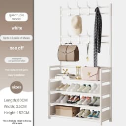 DIVEDEER 4-5 Tier Home Wardrobe Rack Bedroom Wardrobe Rack DIY Dustproof Storage Cabinet Shoe Rack Hanging Bag Storage Cabinet