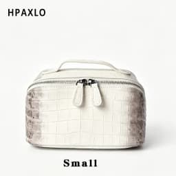 New Himalayan Color Makeup Bag Set with First Letter Embossing Genuine Leather Crocodile Texture Cosmetic Storage Case Make Up