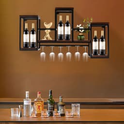 Metal Wine Bottle Holder Wall Mounted Metal Bar Wine Rack Restaurant Bottle Storage Display Holder Shelf