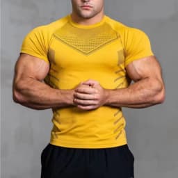 2025 Men Solid Color Sport T-shirt Summer New Gym Fitness Bodybuilding Male Workout Shirts Fashion Short Sleeves T-shirt Men Top