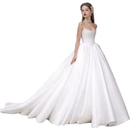 Customized Elegant Simple Satin Sweetheart A-line Wedding Dresses Sleeveless Princess Bridal Gowns robe de mariee with Pockets