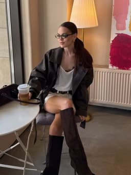 Solid Faux Leather Jacket Women Lapel Asymmetric Zipper Belted Waist Oversized Long Sleeve Coats Vintage Moto Biker Coat 2026
