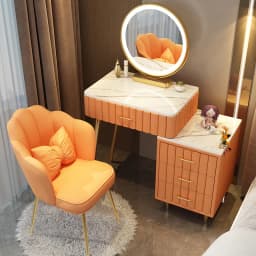 Women Pink Dressing Table Makeup Chair Modern Bedside Cosmetics Dressing Table Bedroom Cabinet Vestidores Postmodern Furniture