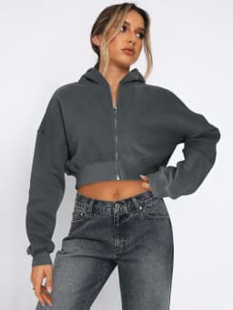 2025 Fall Winter New Arrival Women's Long-Sleeve Hoodie Zip-Up Cardigan Hooded Casual Jacket for Women Y2k Clothing Tops
