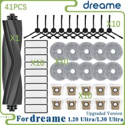 Dreame L20 Ultra/L20 Ultra Complete RLX41CE / L30 Ultra Parts Main Roller Side Brush Hepa Filter Mop Cloth Dust Bag