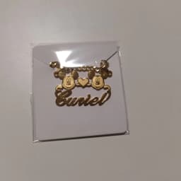 Custom Removable Cartoon Character Name Pendant Gold Color Stainless Steel Heart Nameplate Necklaces For Women Girl Kids