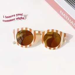 2025 New Kids Cute Checker Panel Color Round UV400 Sunglasses Baby Girls Outdoor Sun Protection Sunglasses Children Sun Glasses