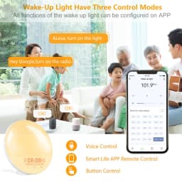 WiFi Smart Sunrise Alarm Clock Wake-up Light RGB APP Control Sunlight Simulation Night Light Sleep Aid with Speaker White Noise