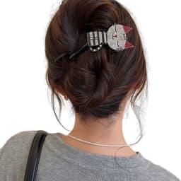 Cartoon Cat Shape Barrettes Creative Vintage Cute Gripper For Women Girls Student Pan Hair Low Ponytail Fixed Twist Clip 1pc